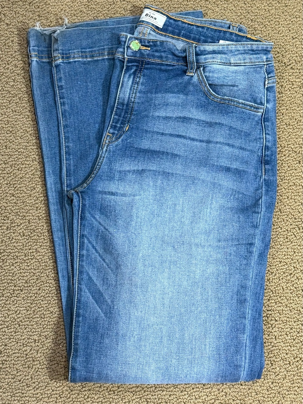 Gina tees trouser side leg Blue Denim Jeans - size 16